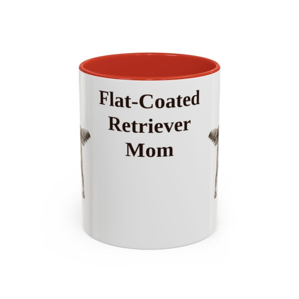 11oz-flat-coated-retriever-mug-mom-red 11oz flat coated retriever mug, Red