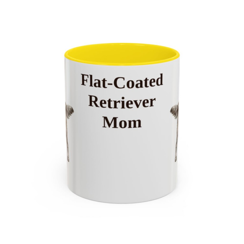 11oz-flat-coated-retriever-mug-mom-yellow 11oz flat coated retriever mug, Yellow