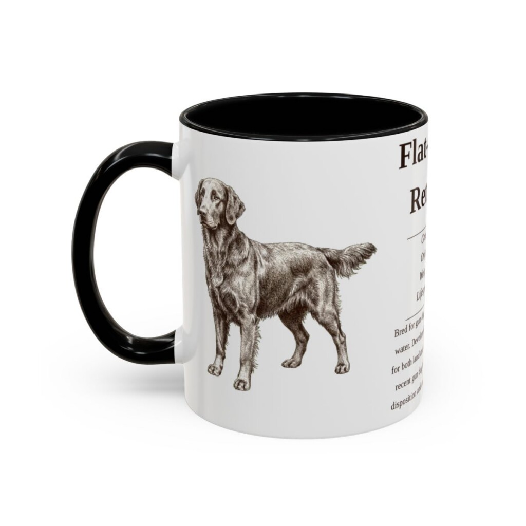 11oz flat coated retriever mug, Black