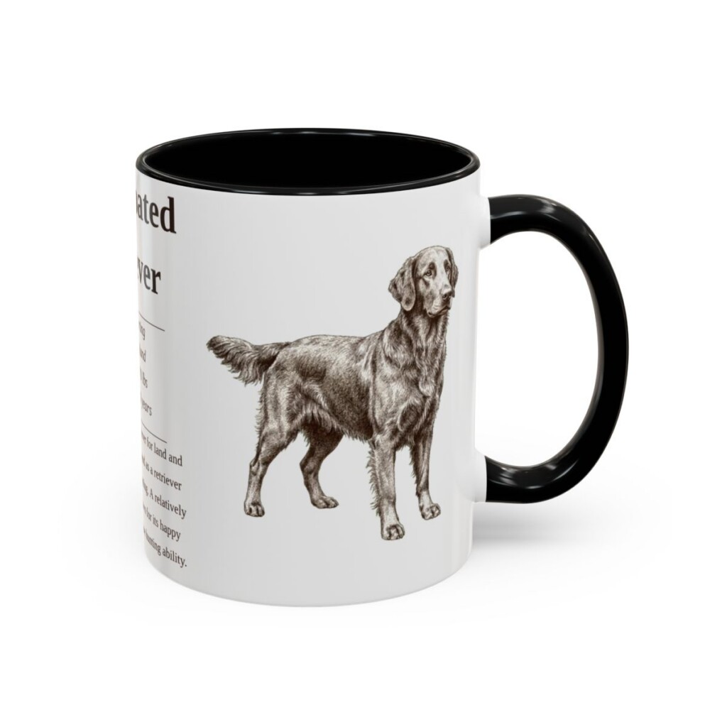 11oz flat coated retriever mug, Black