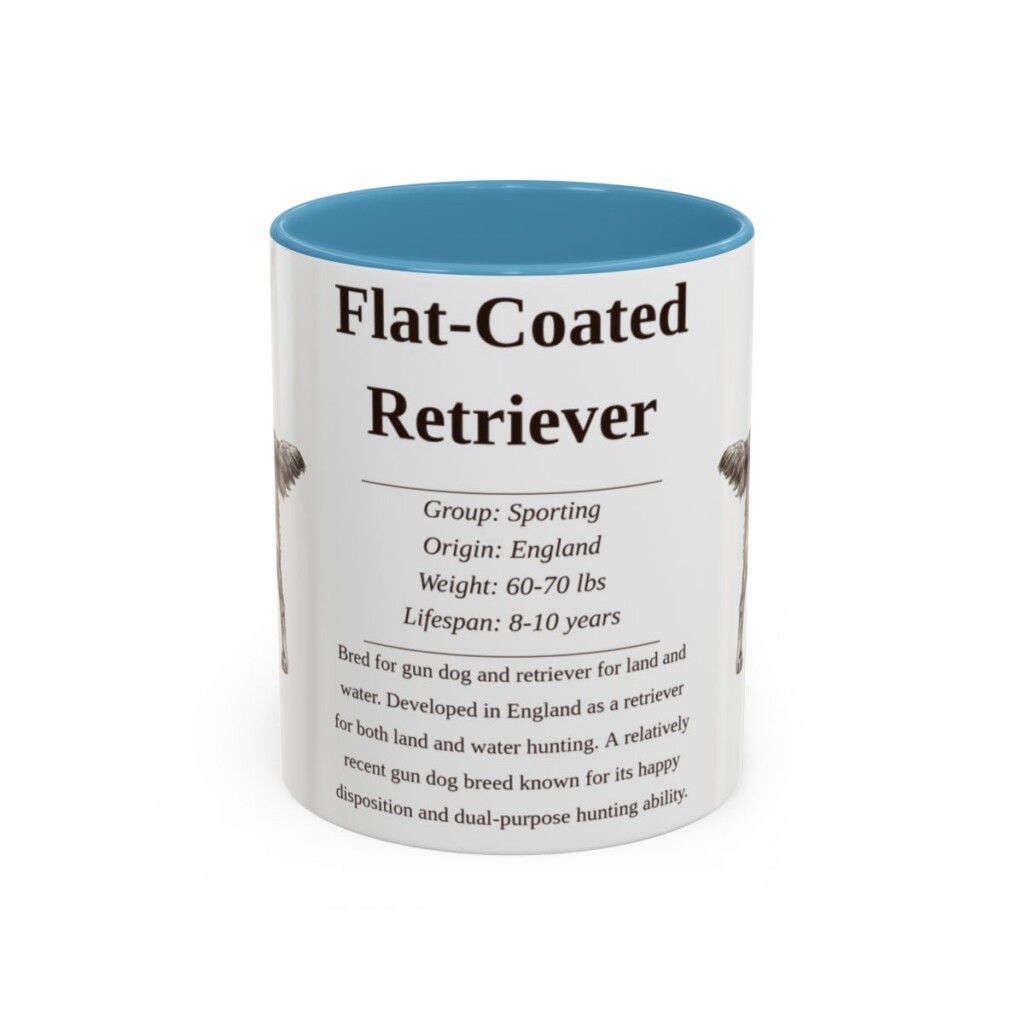 11oz flat coated retriever mug, Light Blue