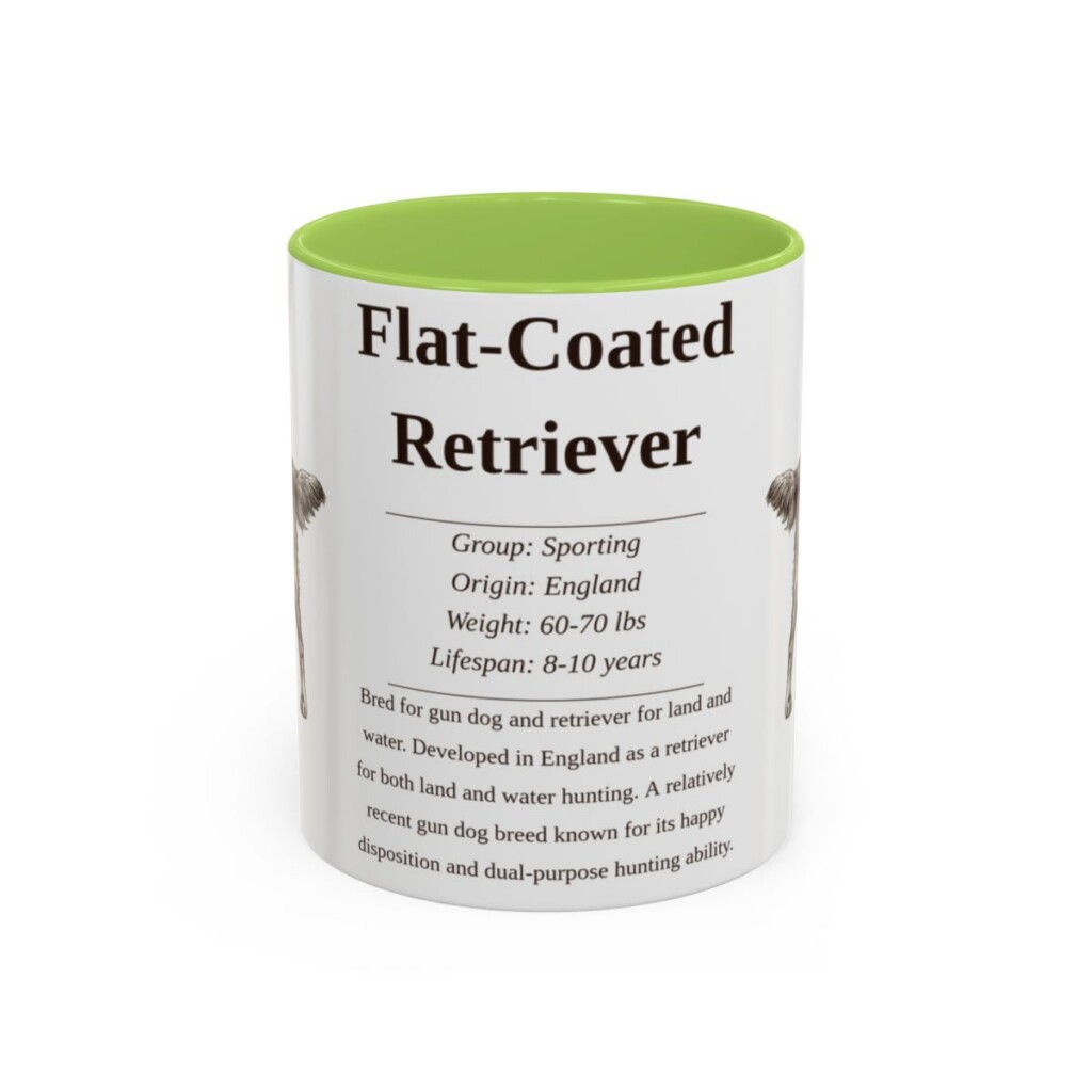 11oz flat coated retriever mug, Light Green