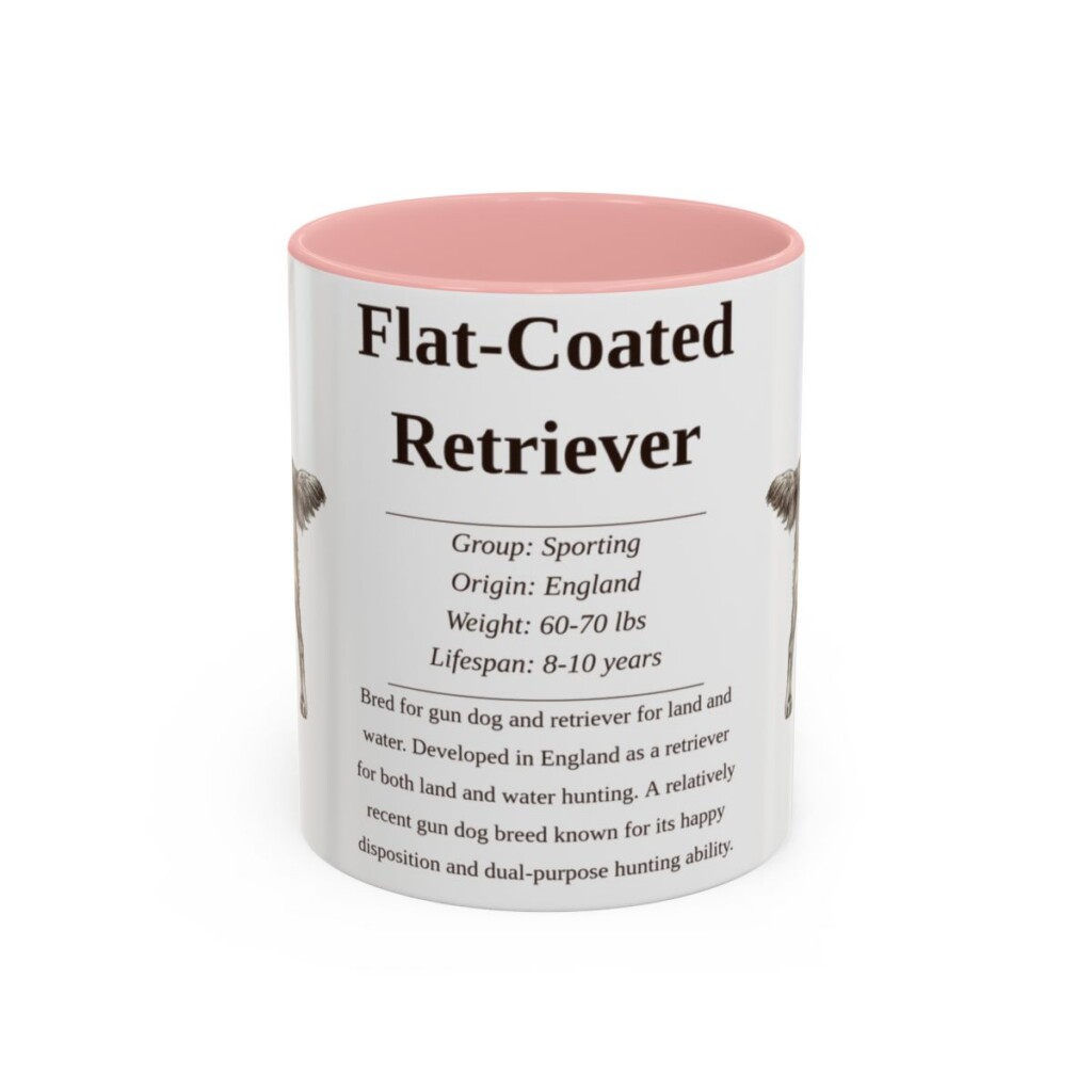 11oz flat coated retriever mug, Pink
