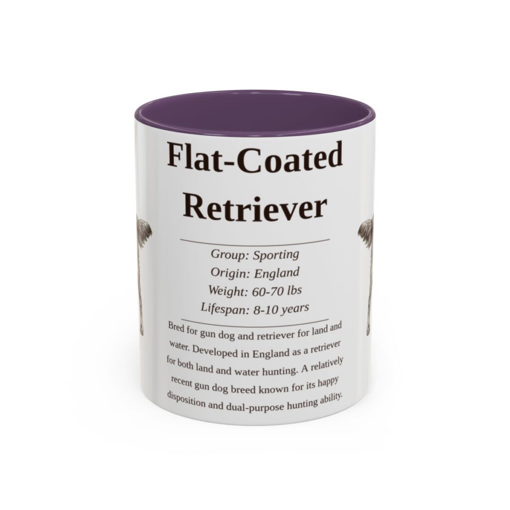 11oz flat coated retriever mug, Purple