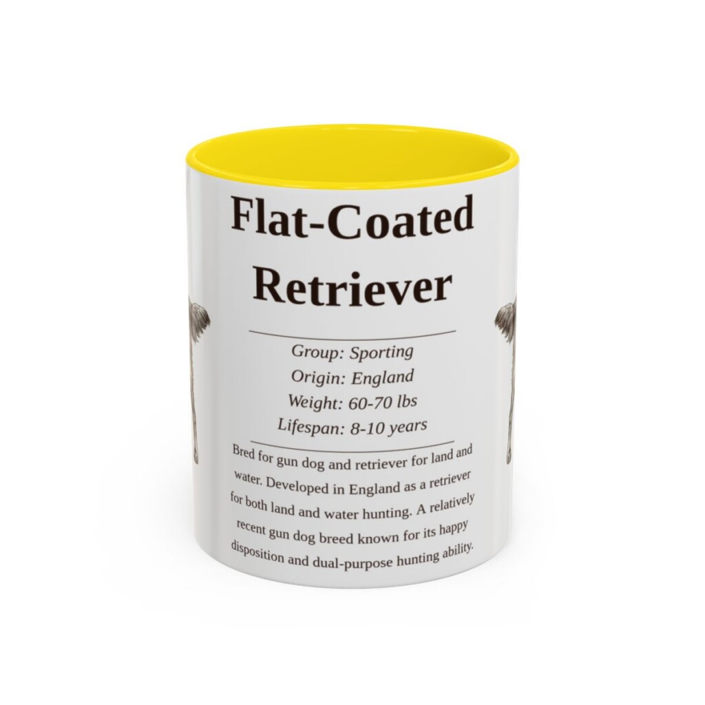 11oz flat coated retriever mug, Yellow