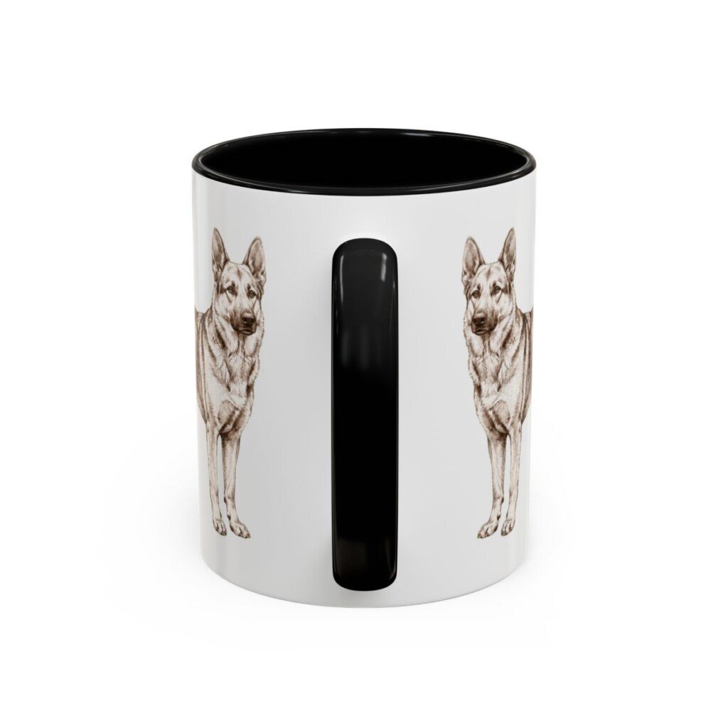 11oz Gerberian Shepsky Mug, Black, back view