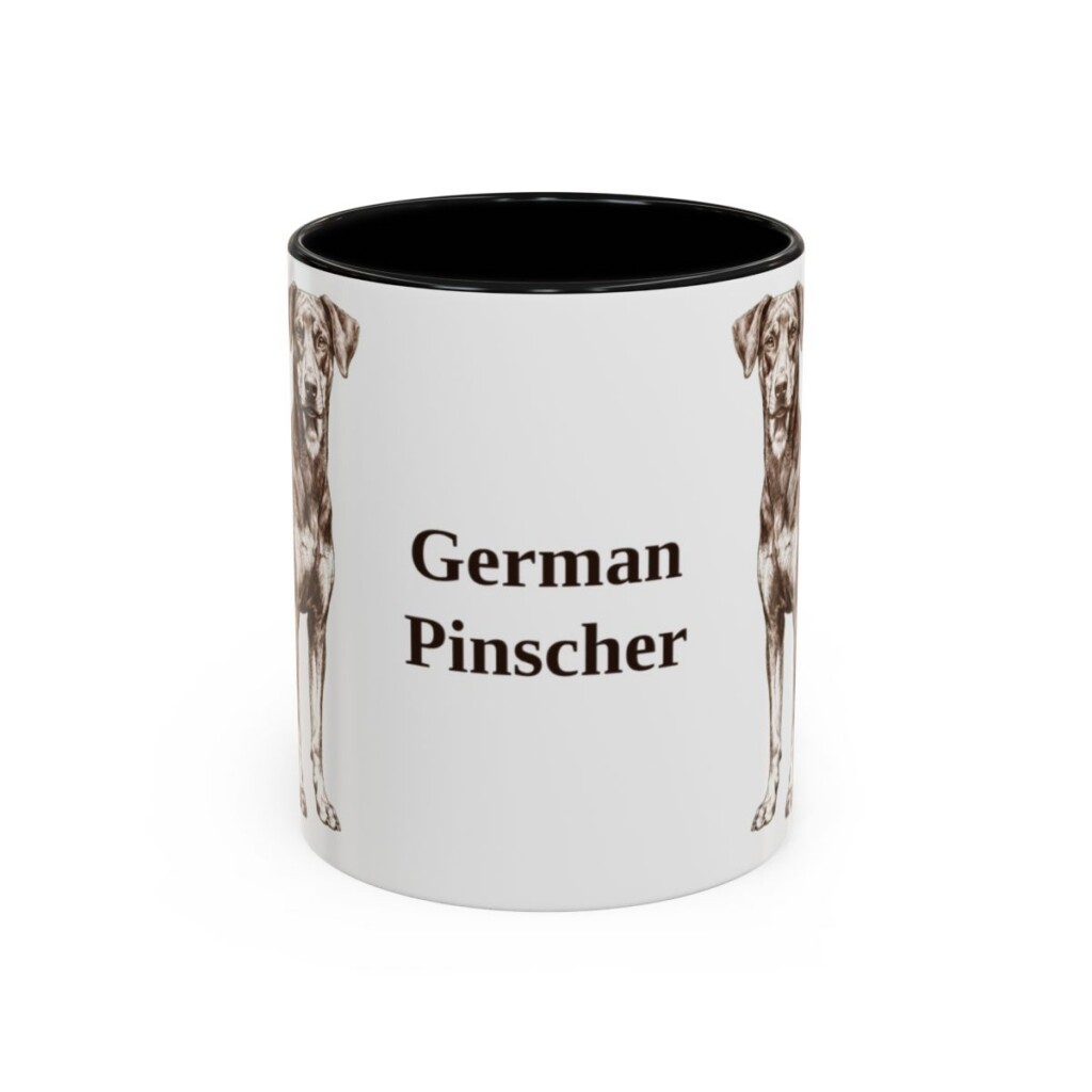 11oz German Pinscher Mug, Black, front view