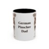 11oz German Pinscher Dog Dad Mug, Black, front view