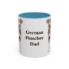 11oz German Pinscher Dog Dad Mug, Light Blue, front view