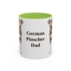 11oz German Pinscher Dog Dad Mug, Light Green, front view