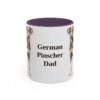11oz German Pinscher Dog Dad Mug, Purple, front view
