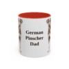 11oz German Pinscher Dog Dad Mug, Red, front view