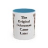 11oz Funny German Pinscher Mug, Light Blue, front view