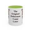 11oz Funny German Pinscher Mug, Light Green, front view