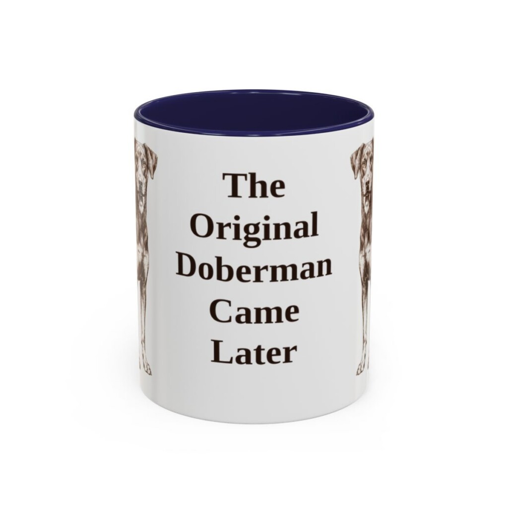 11oz Funny German Pinscher Mug, Navy, front view