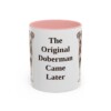 11oz Funny German Pinscher Mug, Pink, front view
