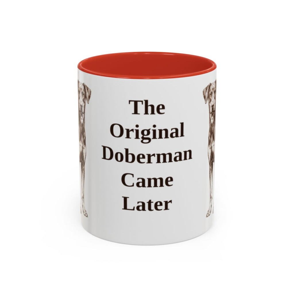 11oz Funny German Pinscher Mug, Red, front view