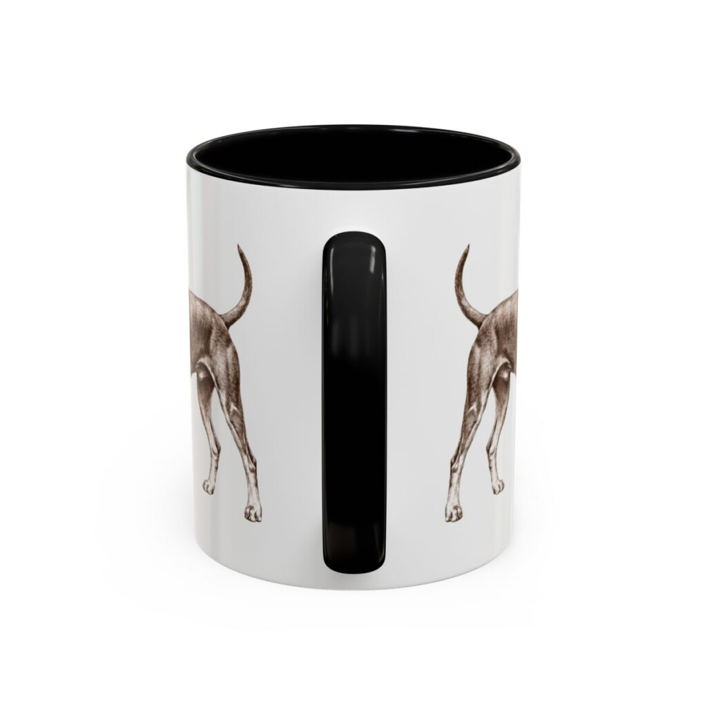 11oz German Pinscher Latin Mug, Black, back view