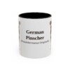 11oz German Pinscher Latin Mug, Black, front view