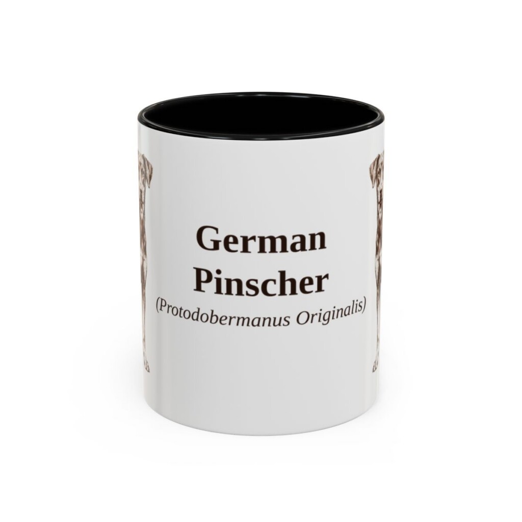 11oz German Pinscher Latin Mug, Black, front view
