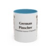11oz German Pinscher Latin Mug, Light Blue, front view