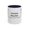 11oz German Pinscher Latin Mug, Navy, front view