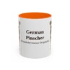 11oz German Pinscher Latin Mug, Orange, front view