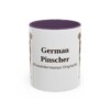 11oz German Pinscher Latin Mug, Purple, front view