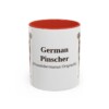 11oz German Pinscher Latin Mug, Red, front view