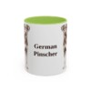 11oz German Pinscher Mug, Light Green, front view