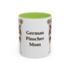 11oz German Pinscher Dog Mom Mug, Light Green, front view