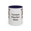 11oz German Pinscher Dog Mom Mug, Navy, front view