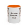 11oz German Pinscher Dog Mom Mug, Orange, front view
