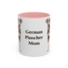 11oz German Pinscher Dog Mom Mug, Pink, front view
