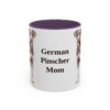 11oz German Pinscher Dog Mom Mug, Purple, front view