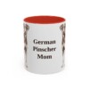 11oz German Pinscher Dog Mom Mug, Red, front view