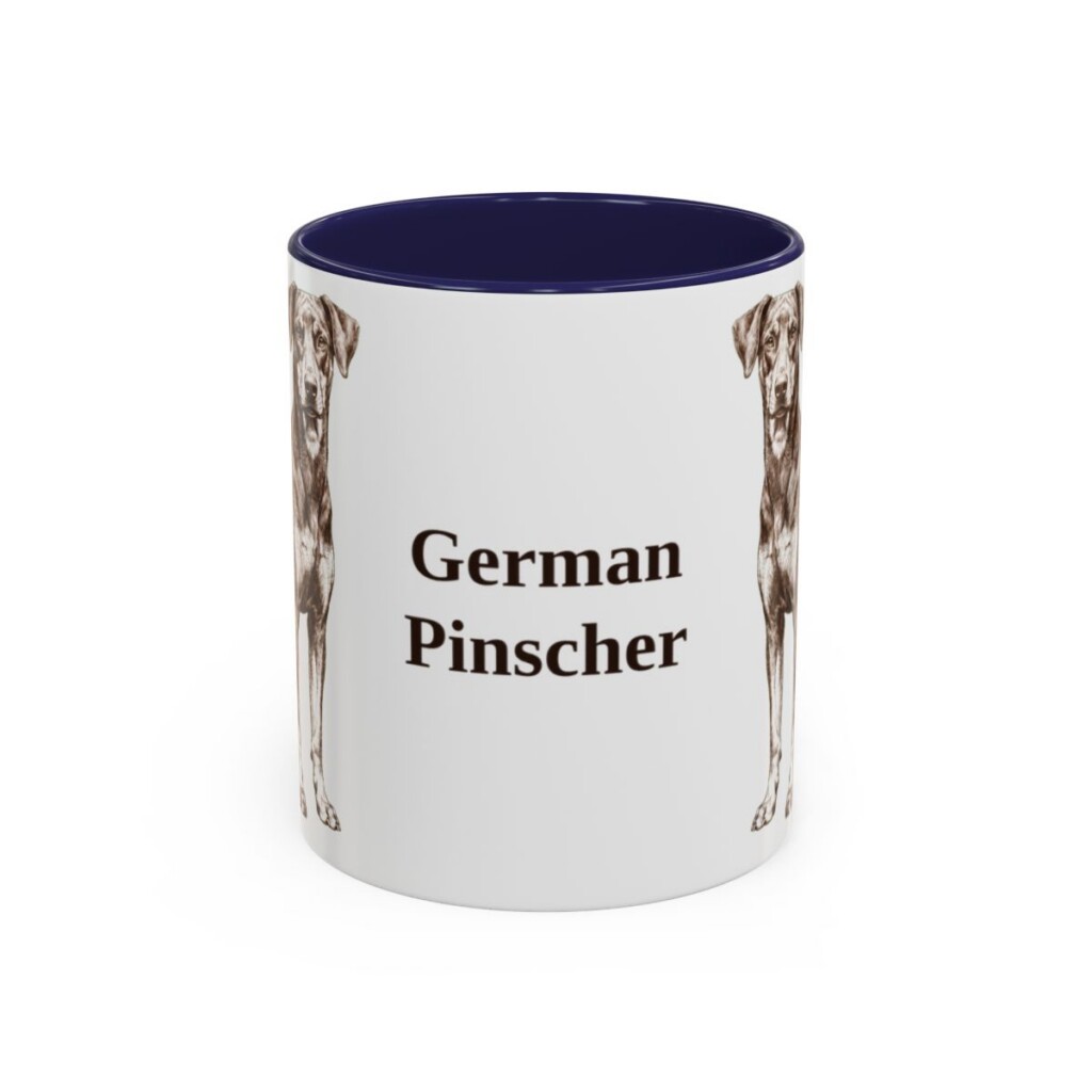 11oz German Pinscher Mug, Navy, front view