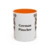 11oz German Pinscher Mug, Orange, front view