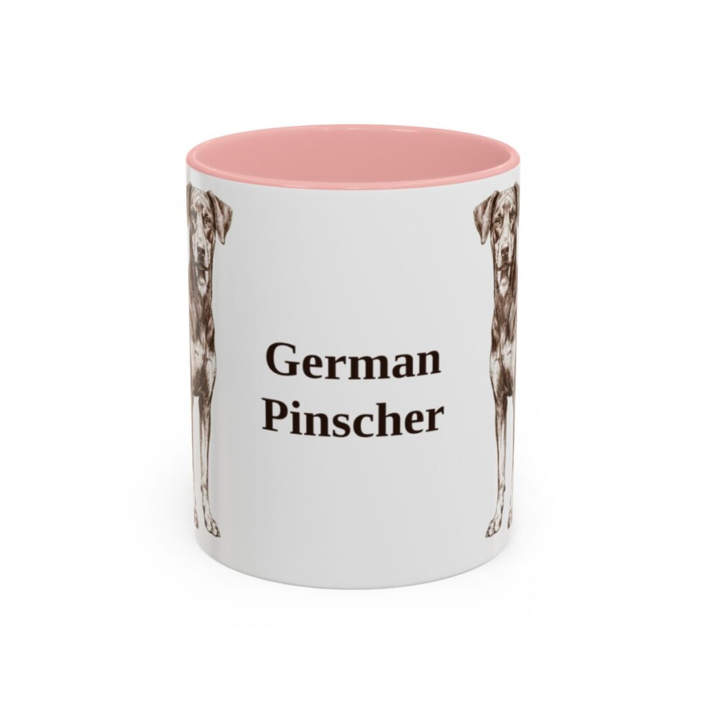 11oz German Pinscher Mug, Pink, front view