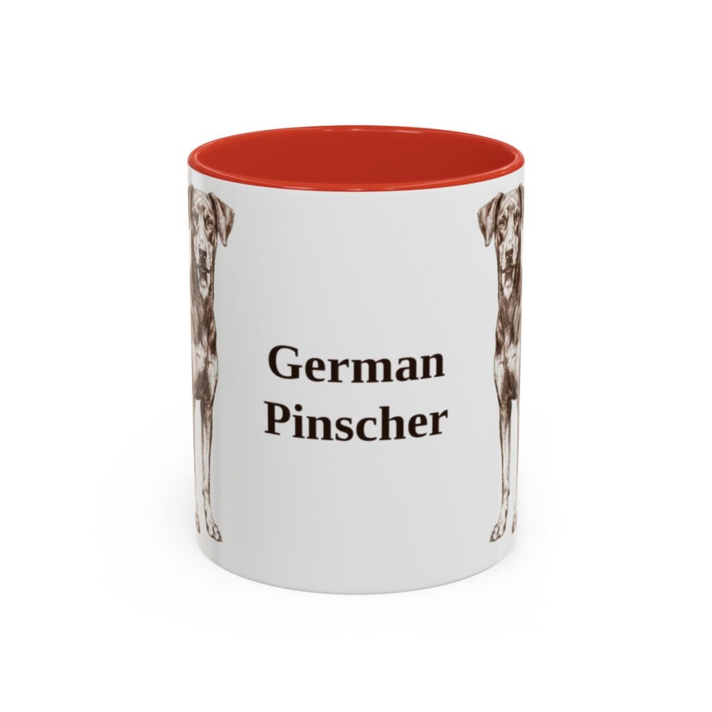 11oz German Pinscher Mug, Red, front view