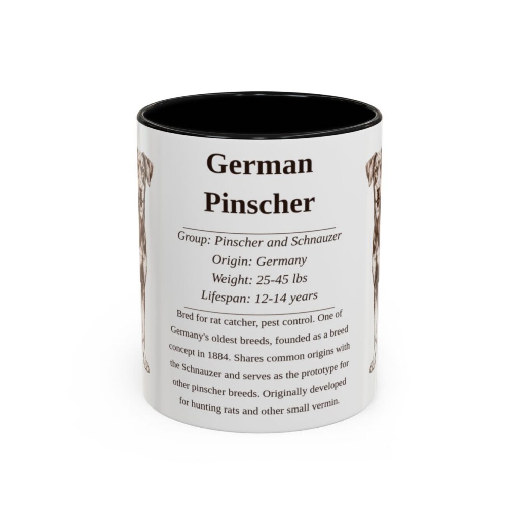 11oz German Pinscher Mug, Black, front view