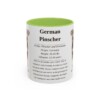 11oz German Pinscher Mug, Light Green, front view