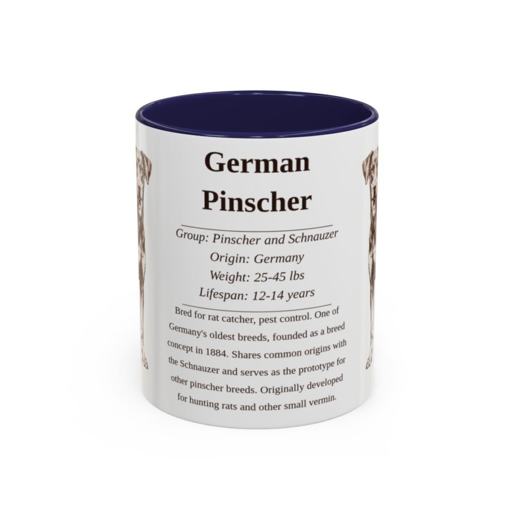 11oz German Pinscher Mug, Navy, front view