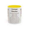 11oz German Pinscher Mug, Yellow, front view