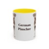 11oz German Pinscher Mug, Yellow, front view