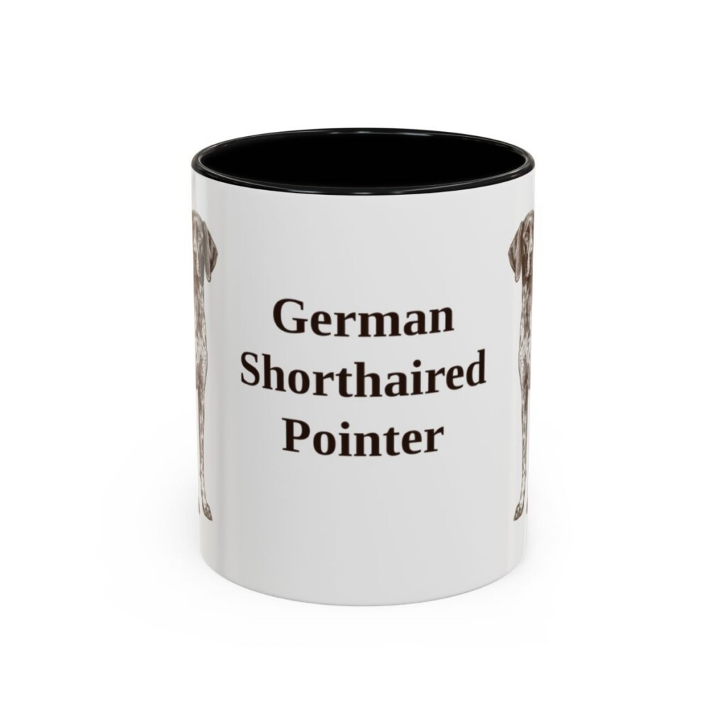 11oz German Shorthaired Pointer Mug, Black, front view