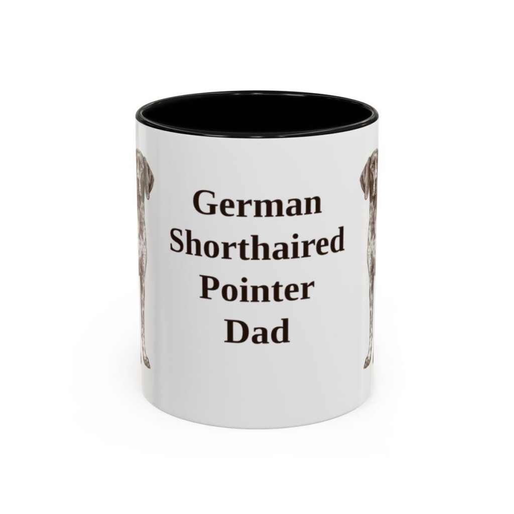 11oz-german-shorthaired-pointer-mug-dad-black-front 11oz German Shorthaired Pointer Dog Dad Mug, Black, front view