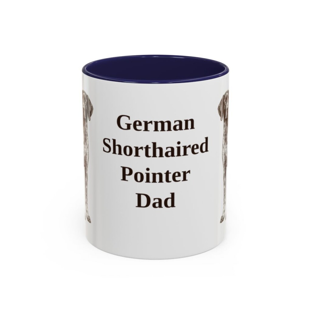 11oz-german-shorthaired-pointer-mug-dad-navy 11oz German Shorthaired Pointer Dog Dad Mug, Navy, front view