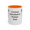 11oz-german-shorthaired-pointer-mug-dad-orange 11oz German Shorthaired Pointer Dog Dad Mug, Orange, front view