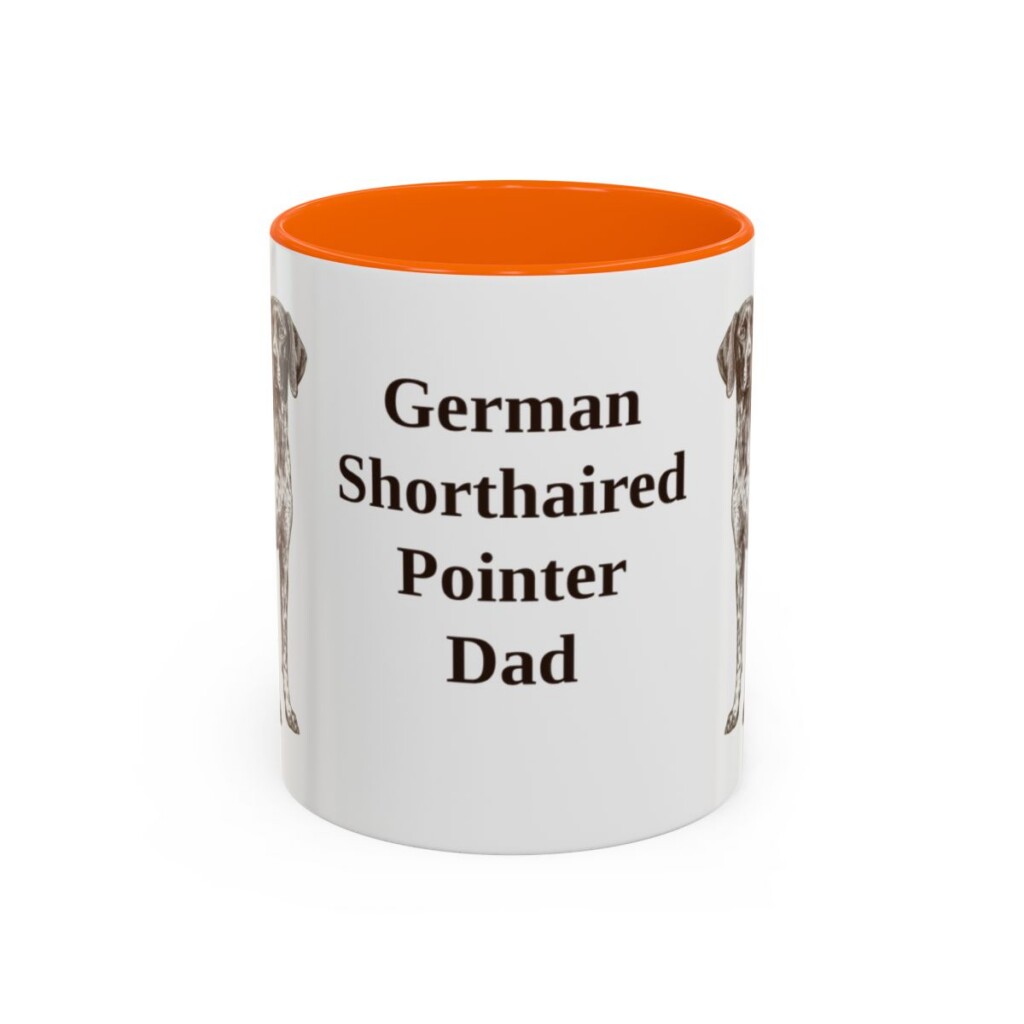 11oz-german-shorthaired-pointer-mug-dad-orange 11oz German Shorthaired Pointer Dog Dad Mug, Orange, front view
